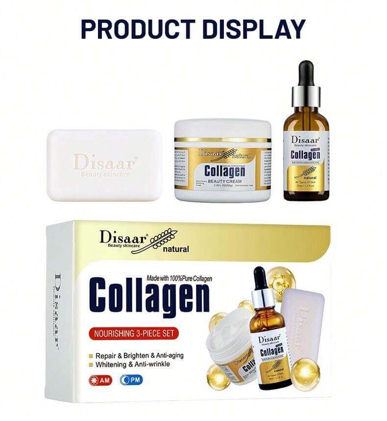 DISAAR – KIT FACIAL DE COLÁGENO DE 3 PIEZAS